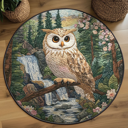 Spring Owl WJ2305048CL Quilted Round Mat