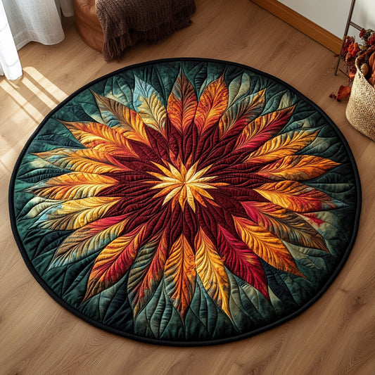 Shadow Leaf WN0707109CL Quilted Round Mat