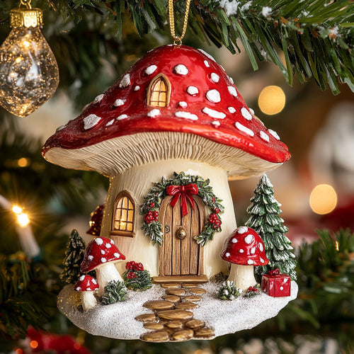 Red Cap Mushroom House CW2611060CL Christmas Ornament