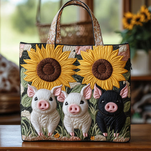 Sunny Pig Dream CW0801020CL Quilted Tote Bag