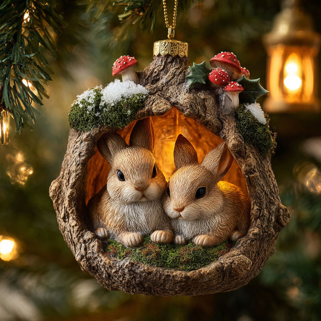 Forest Bunnies CP0312206CL Christmas Ornament