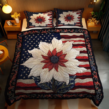 Patriotic Flower WN0702090CL Duvet Cover Set