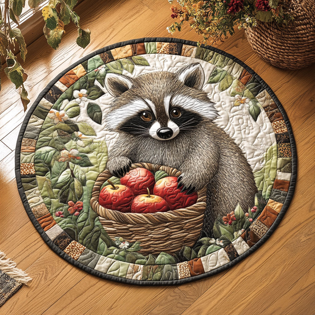 Red Apple Mischief WJ1306045CL Quilted Round Mat