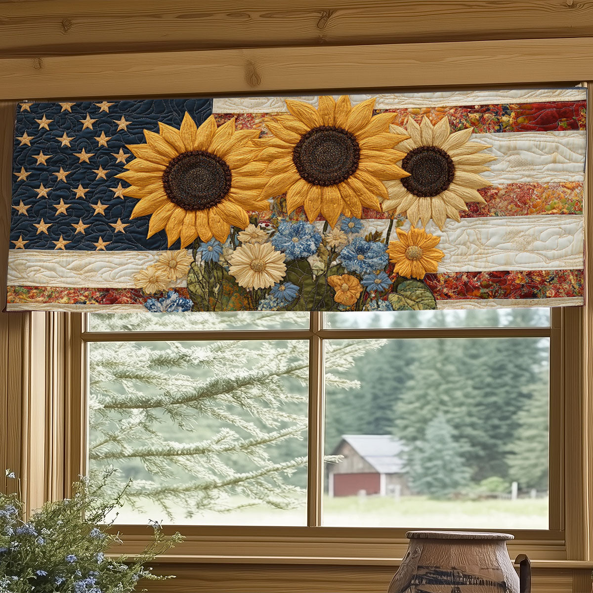 Sunflower Liberty WJ1106024CL Quilted Valance