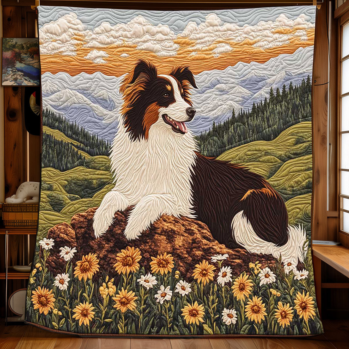 Peaceful Border Collie WP0701016CL Quilt