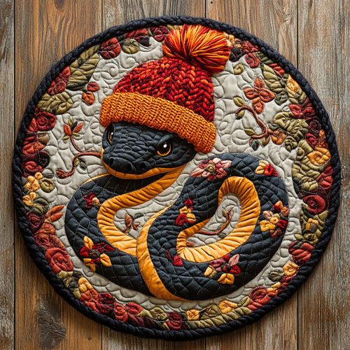 Snake Pom  Pom CP3005011CL Quilted Round Mat