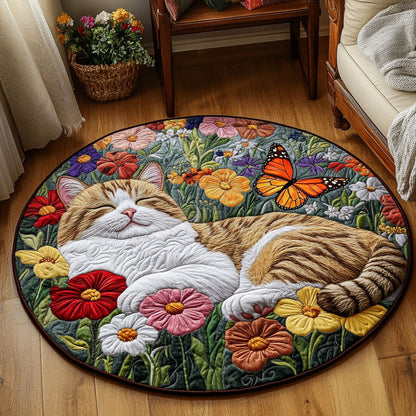 Floral Paradise Kitty KL1312026CL Quilted Round Mat