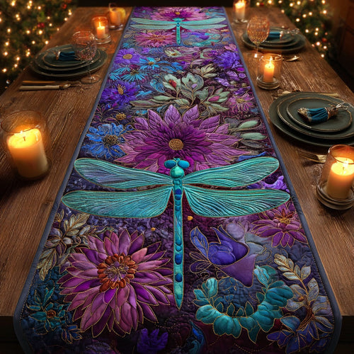 Purple Garden XR2511006CL Quilted Table Runner