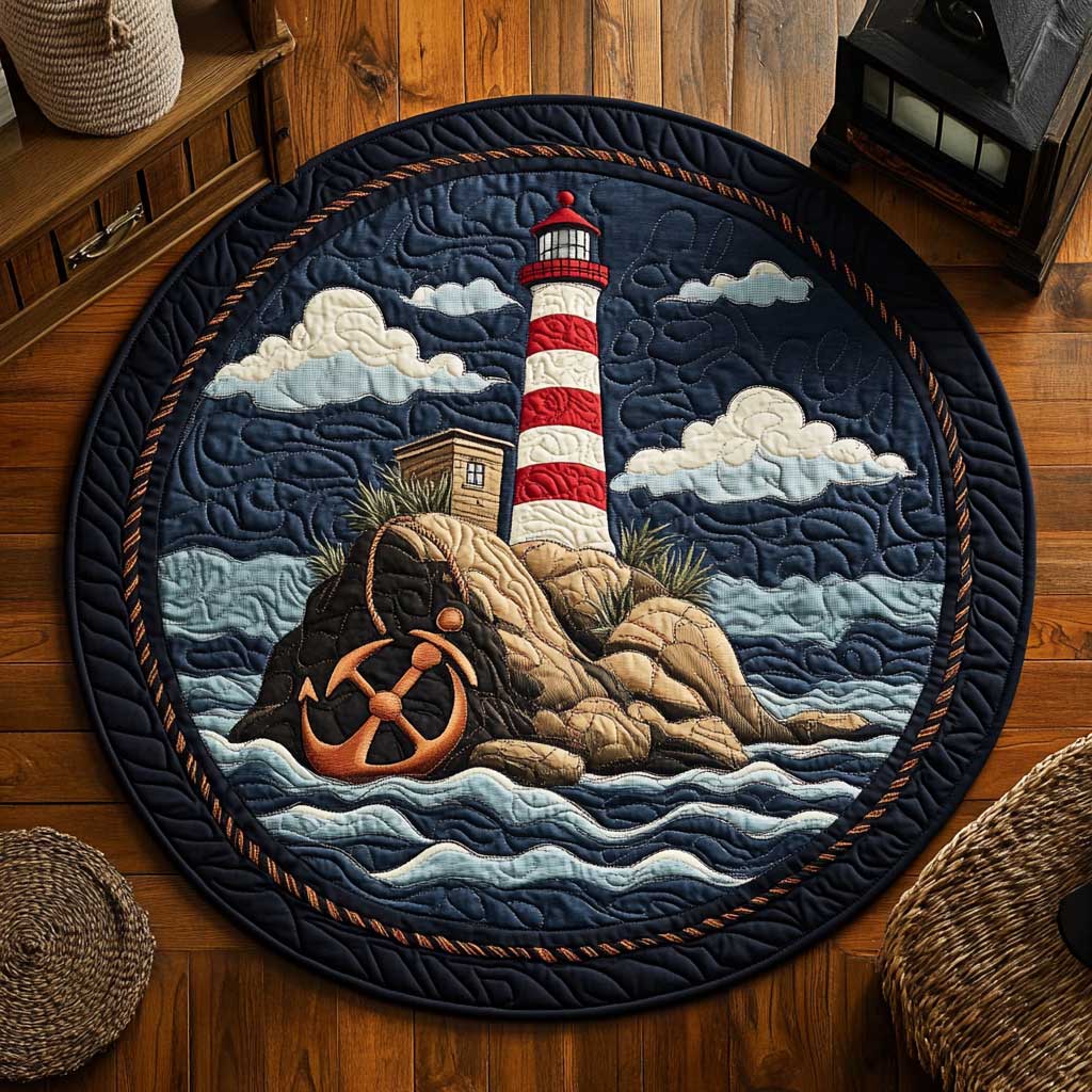Guiding Lighthouse WN2103060CL Quilted Round Mat