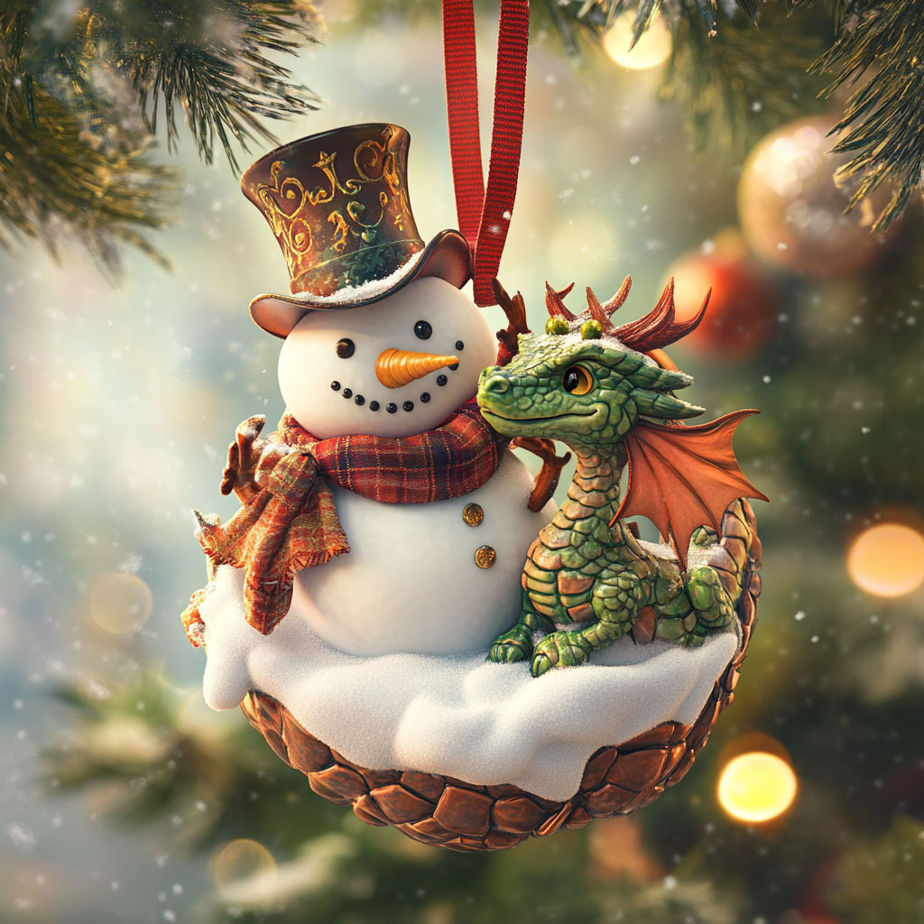 Snowman Dragon Magic WN0312016CL Christmas Ornament