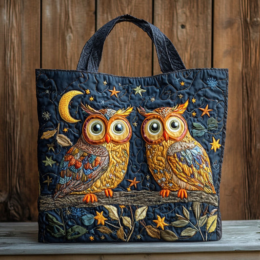 Moonlight Owl WN2709051CL Quilted Tote Bag