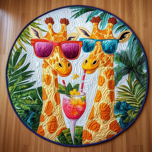 Giraffe Cocktail KL1912038CL Quilted Round Mat