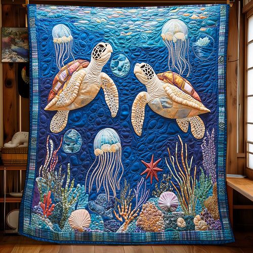 Jellyfish Turtle WP2803028CL Quilt