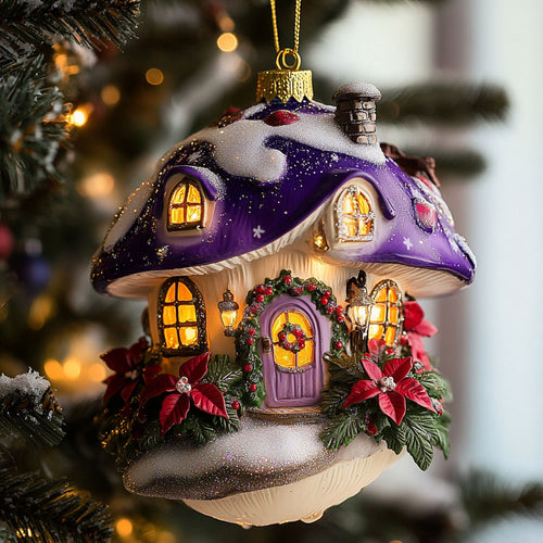 Purple Glow Mushroom WN2310046CL Christmas Ornament