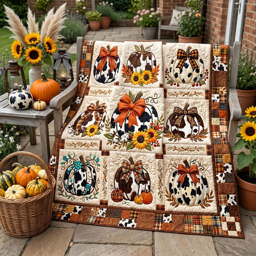 Cow Print Pumpkin Patch WN1906004CL Quilt