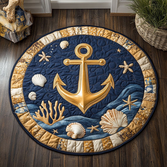 Saltwater Anchor CP1201011CL Quilted Round Mat