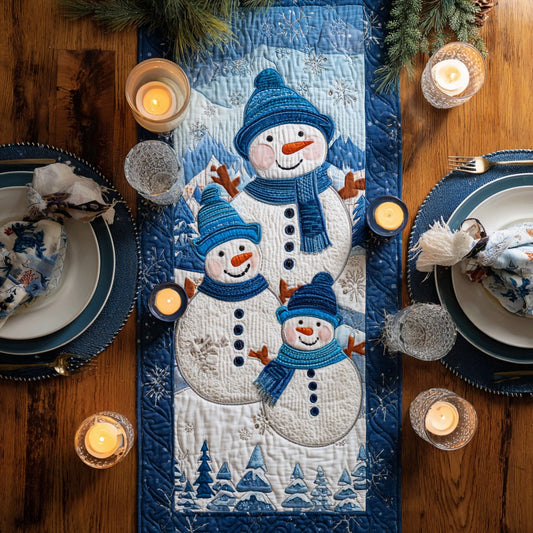 Frosty Snowmen XR1011023CL Quilted Table Runner