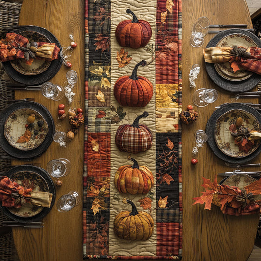Patchwork Pumpkin CW2305440CL Quilted Table Runner