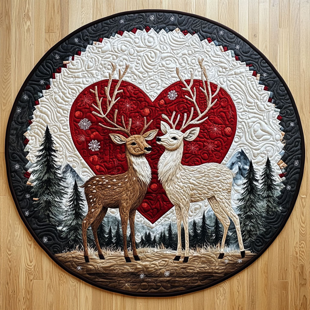 Romance Deer KL1212017CL Quilted Round Mat