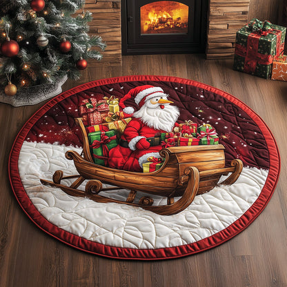 Santa's Feathered Helper LT1410035CL Quilted Round Mat
