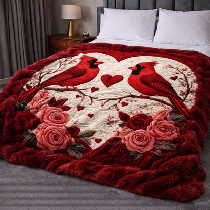 Cardinal Couple QA2801007CL Faux Fur Throw Blanket