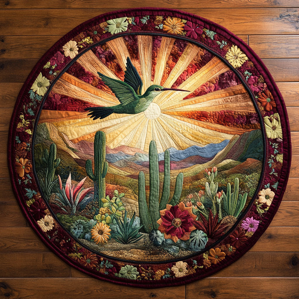 Hummingbird Branch WN2905032CL Quilted Round Mat