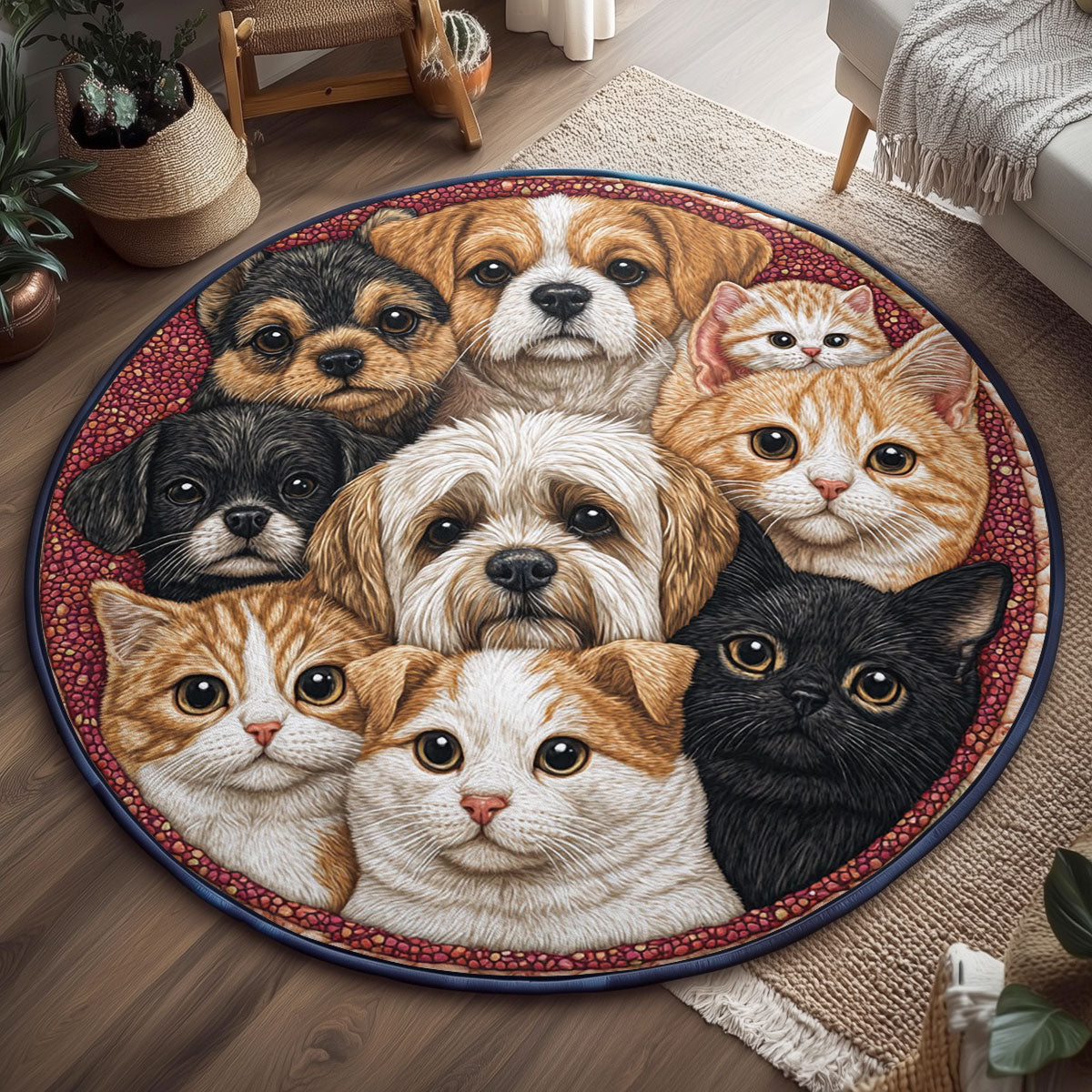 Furever Together WJ1906032CL Quilted Round Mat