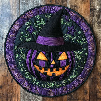 Spooky Pumpkin WN1808101CL Quilted Round Mat