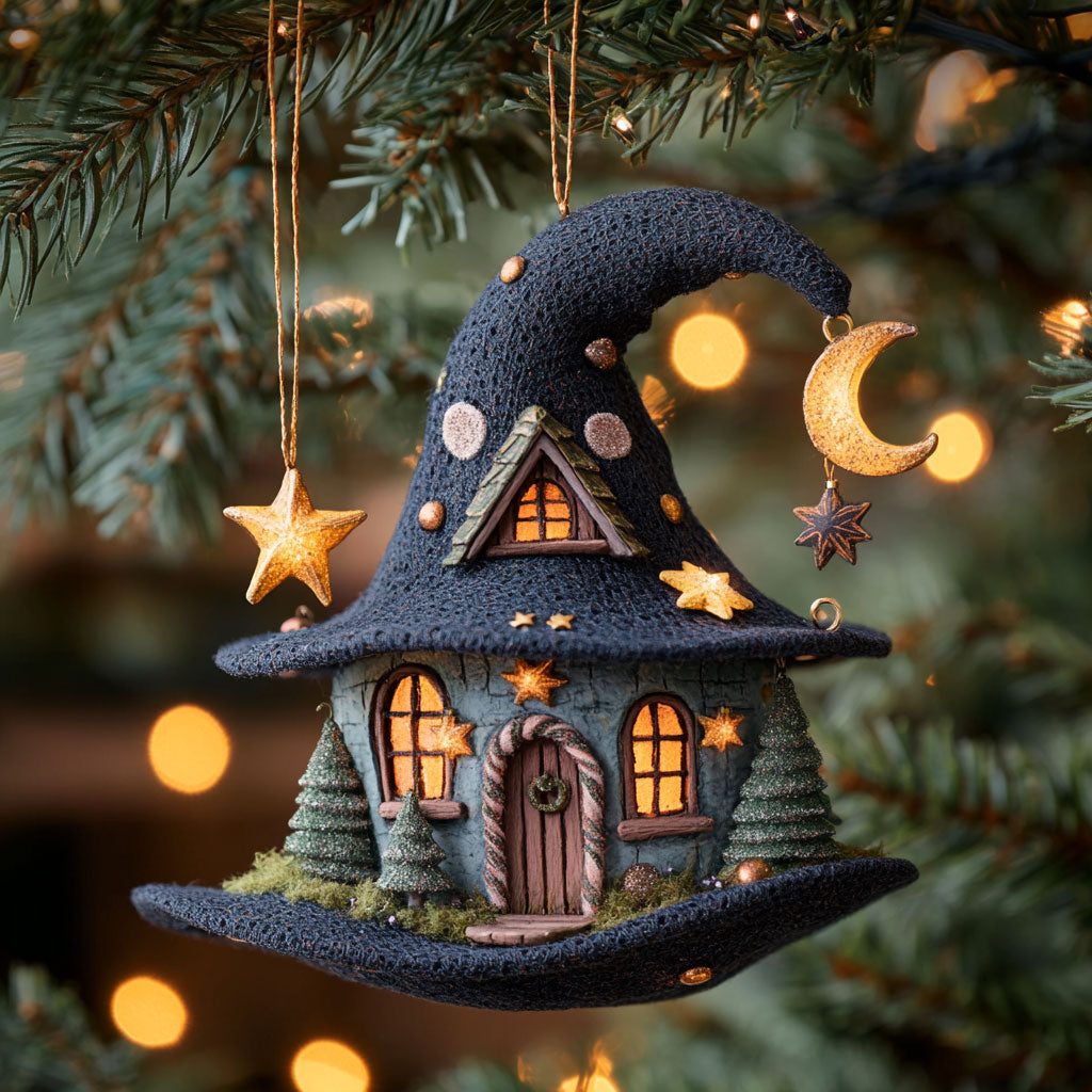 Witch Hat House Spirit WN0312035CL Christmas Ornament