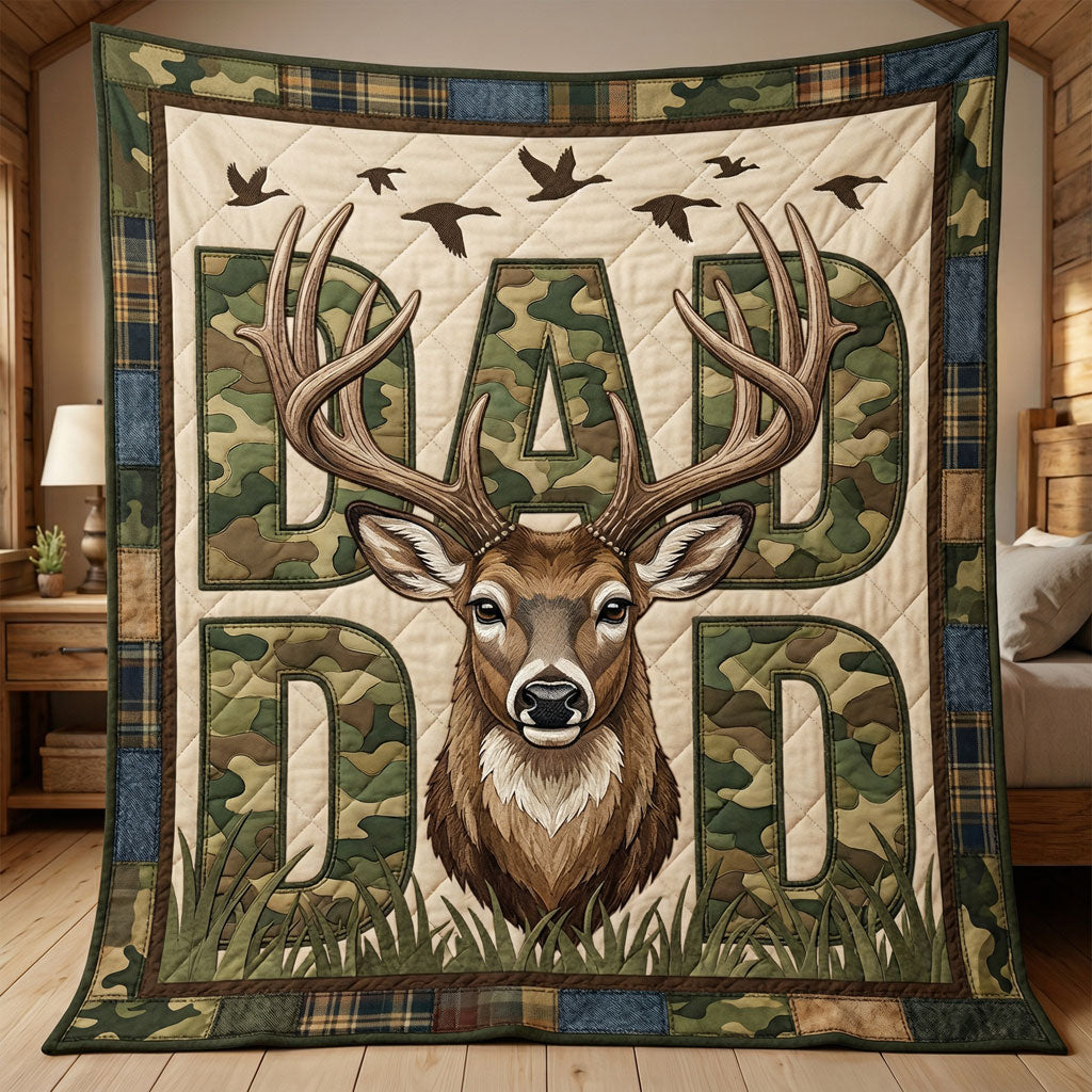 Rustic Deer Hunter Dad WN1004009CL Quilt