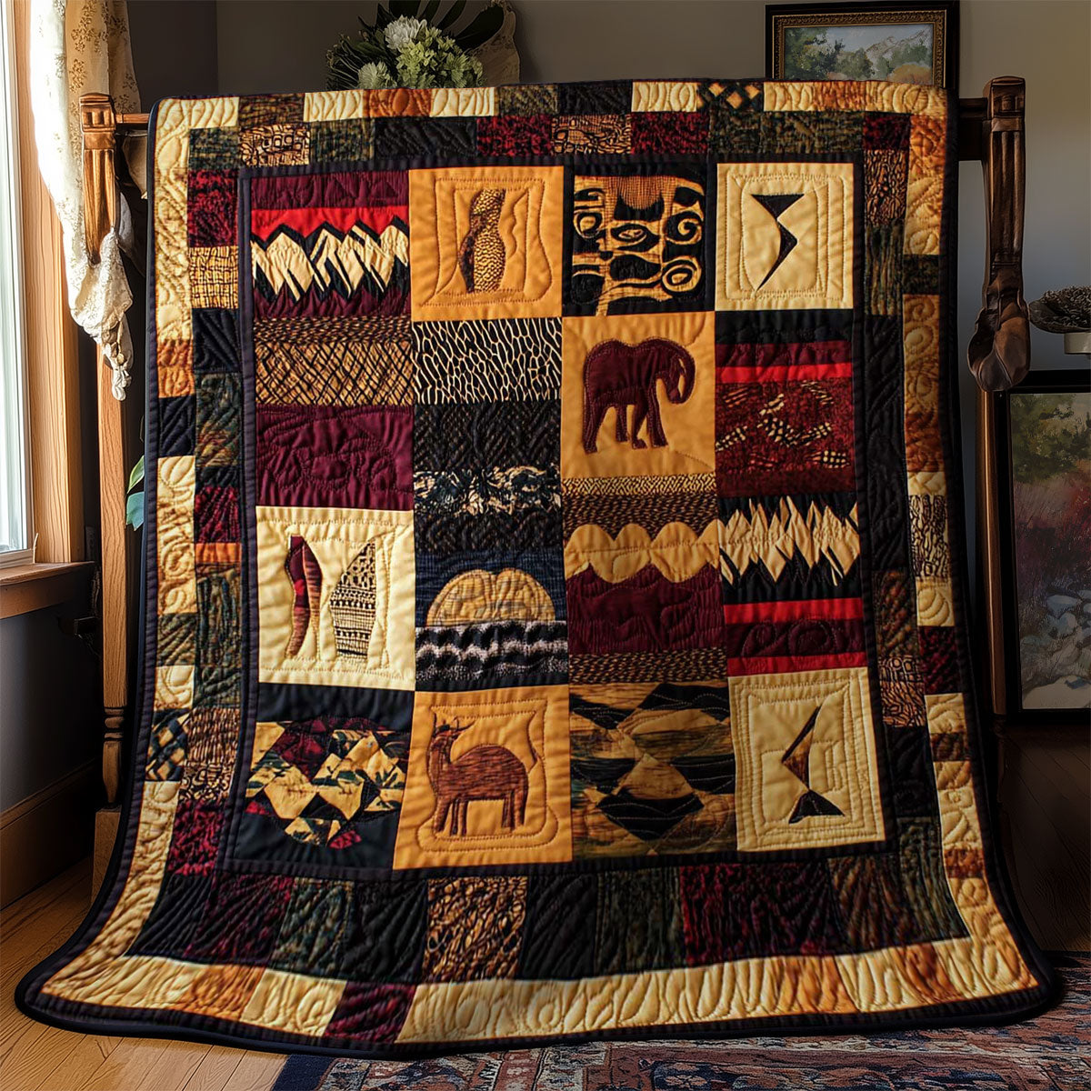 Savanna African Patchwork WN0403045CL Quilt