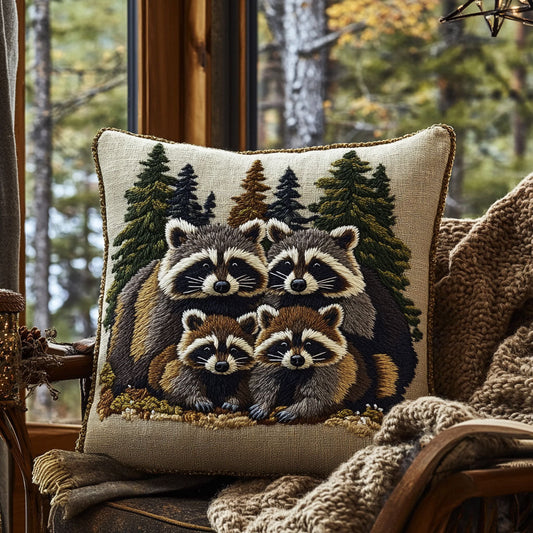 Raccoon Family WJ1604048CL Quilt Pillow Case