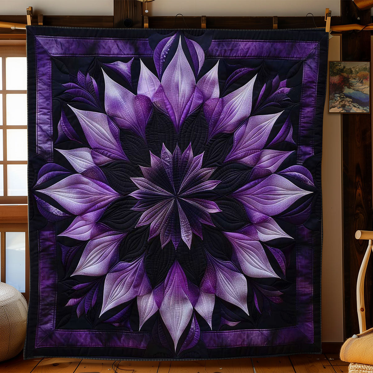 Purple Bloom Flower WN0601095CL Quilt