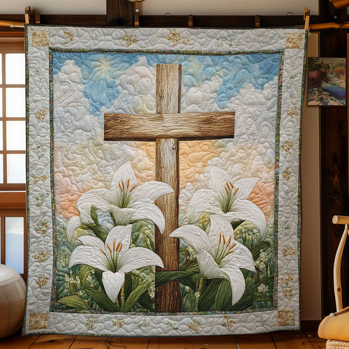 Christianity Cross And Purity Lilies WN0603002CL Quilt