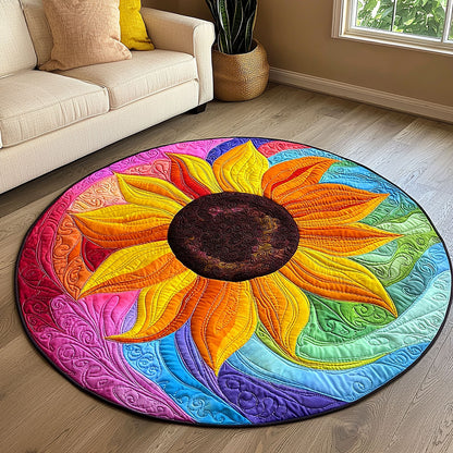 Illusion Sunflower QA0212018CL Quilted Round Mat