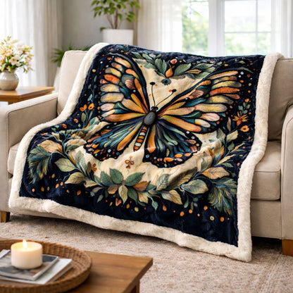 Botanical Butterfly KL0302005CL Faux Fur Throw Blanket