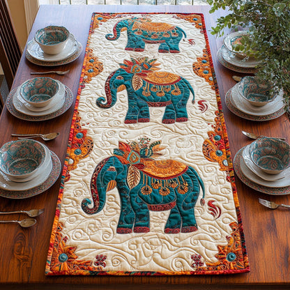 Ornate Elephant WJ0907032CL Quilted Table Runner