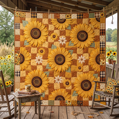 Golden Sunflower Patchwork WN2606010CL Quilt