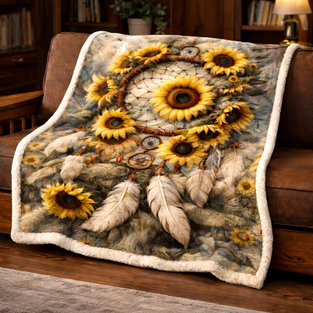 Sunflower Dreamcatcher KL0302007CL Faux Fur Throw Blanket