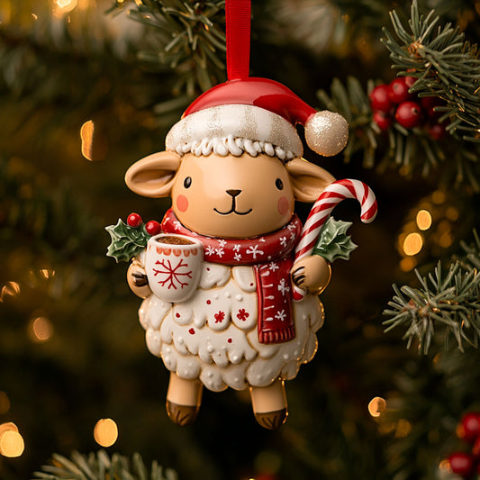 Sweet Sip Sheep WN0411095CL Christmas Ornament