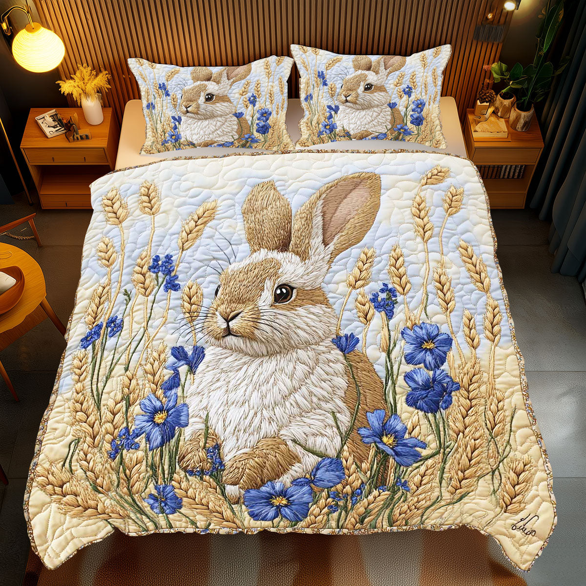 Rabbit Wheat Field WP2001047CL Duvet Cover Set