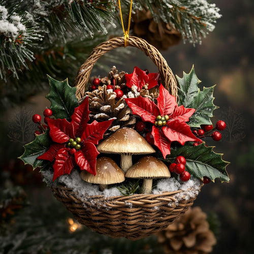 Winter Forest Mushroom WN2310065CL Christmas Ornament