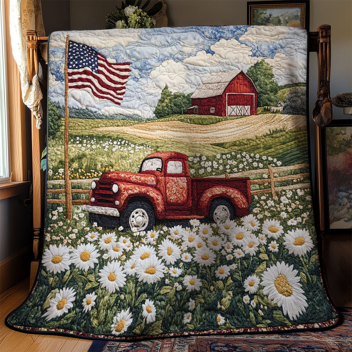 Red Truck Wildflower Dream WN0703053CL Quilt