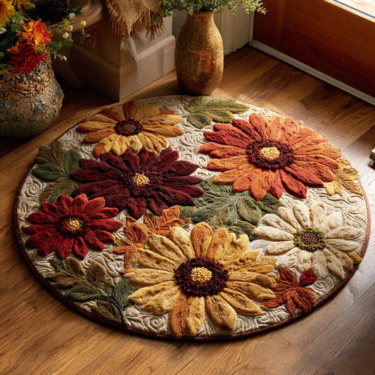 Autumn Daisy CW2308002CL Quilted Round Mat