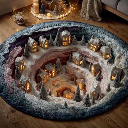 Winter Village CW2811023CL Quilted Round Mat