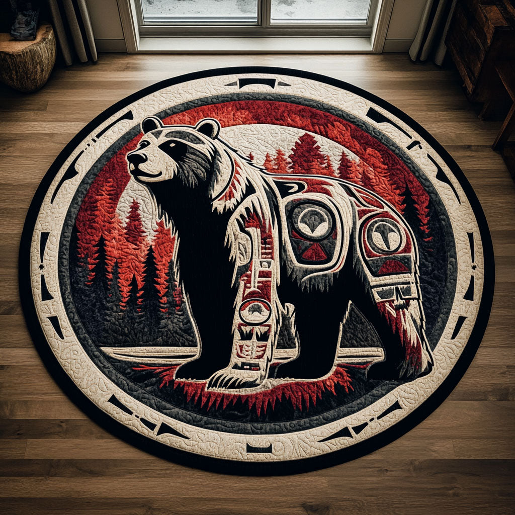Warrior Bear KL1012015CL Quilted Round Mat