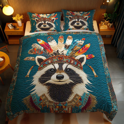 Native Raccoon Headdress WN2401042CL Duvet Cover Set