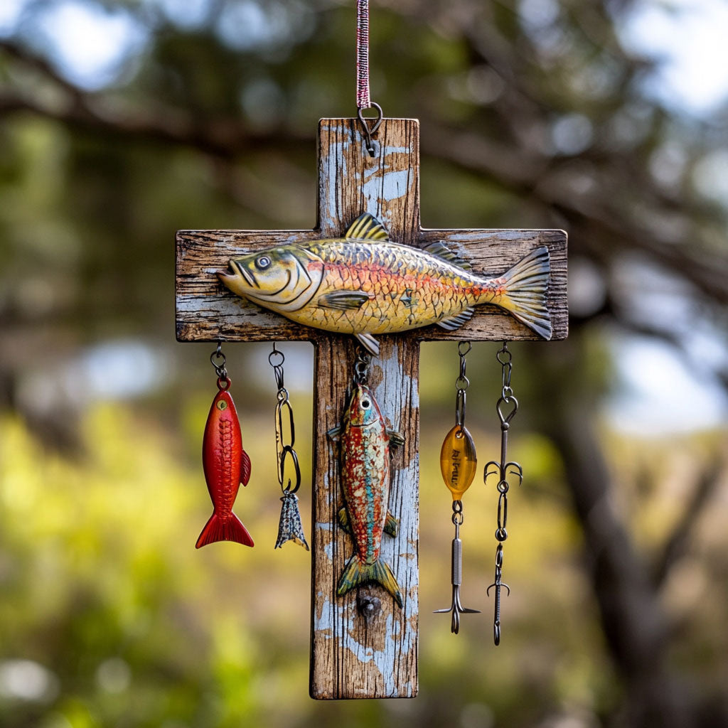 Bass Fish Trail Wood WN0412016CL Christmas Ornament