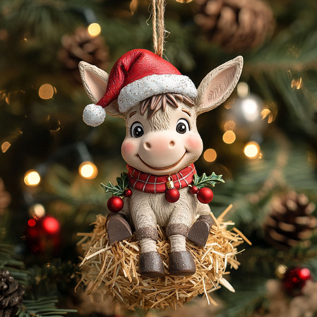 Donkey Christmas Spirit Home WN1111025CL Christmas Ornament