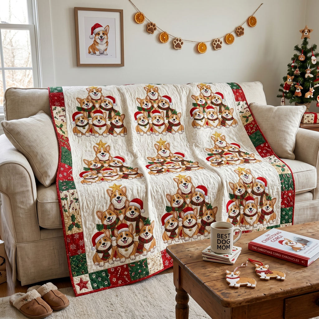 Corgi Holiday Cheer WN1506005CL Quilt